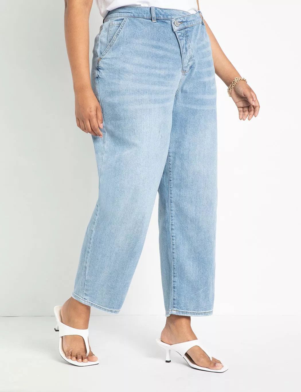 Relaxed Jean with Overlap Waistband | Eloquii