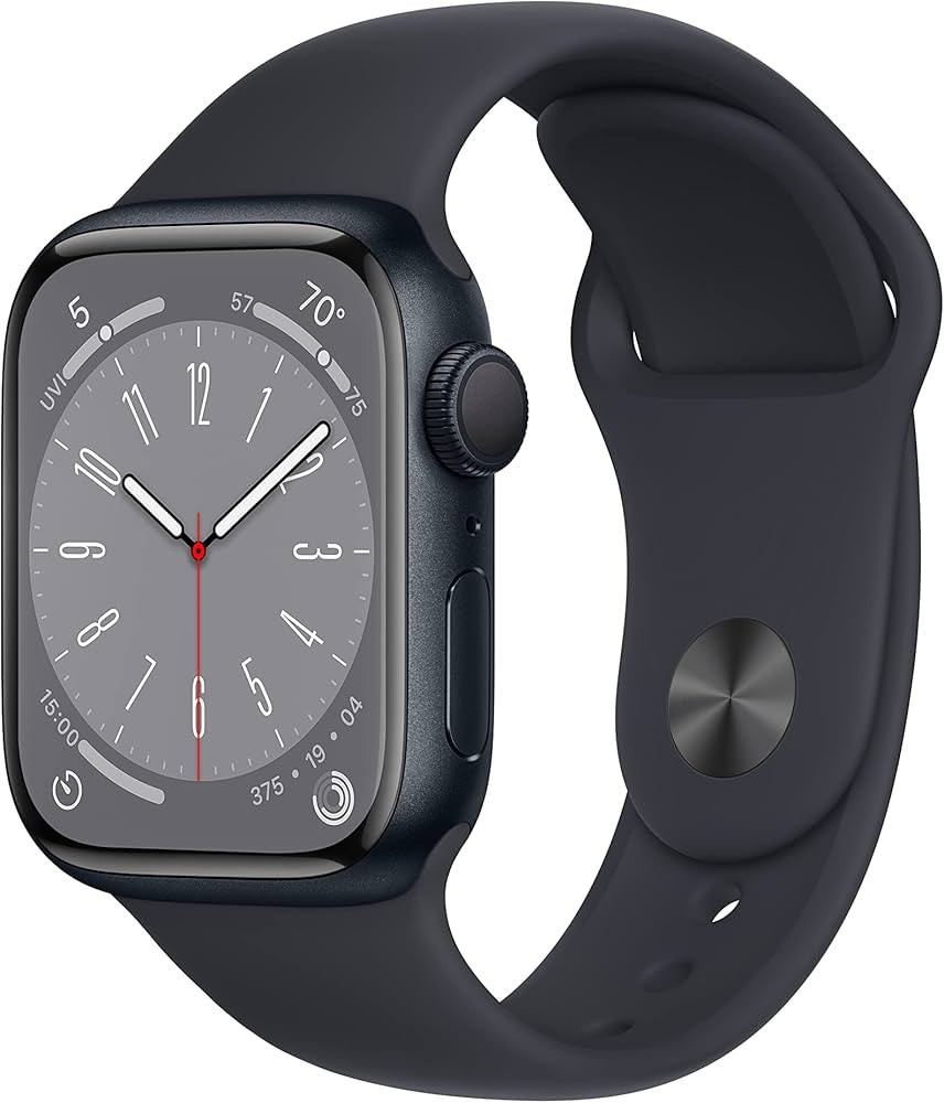 Apple Watch Series 8 [GPS 41mm] Smart Watch w/Midnight Aluminum Case with Midnight Sport Band - S... | Amazon (US)