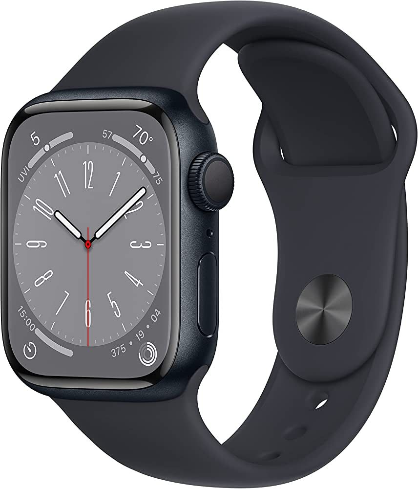Apple Watch Series 8 [GPS 41mm] Smart Watch w/Midnight Aluminum Case with Midnight Sport Band - M... | Amazon (US)