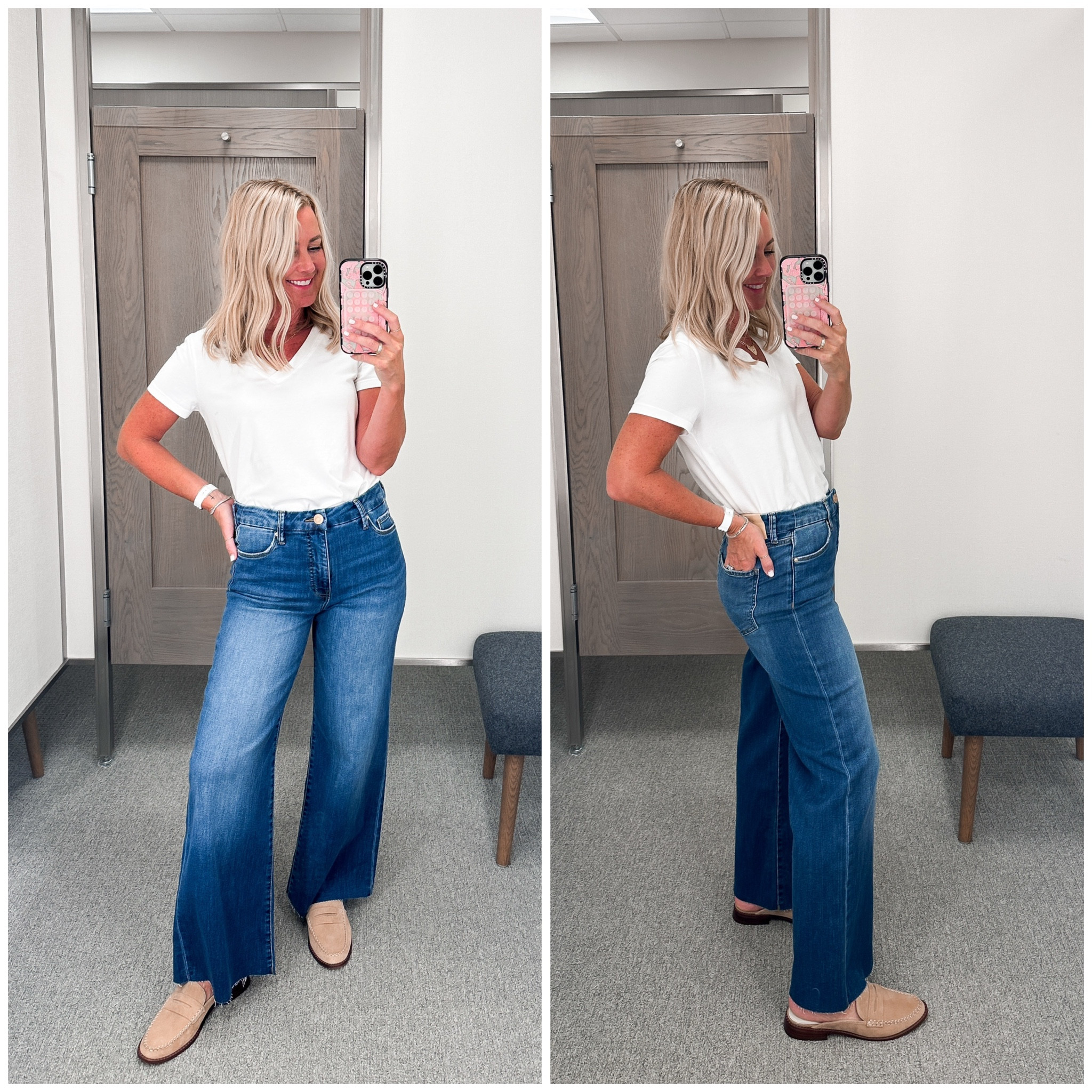 Great find! Wide leg Jean in super soft denim, with nice stretch. 

I’m in a 2 Jean & small tee 

#LTKxNSale #LTKOver40