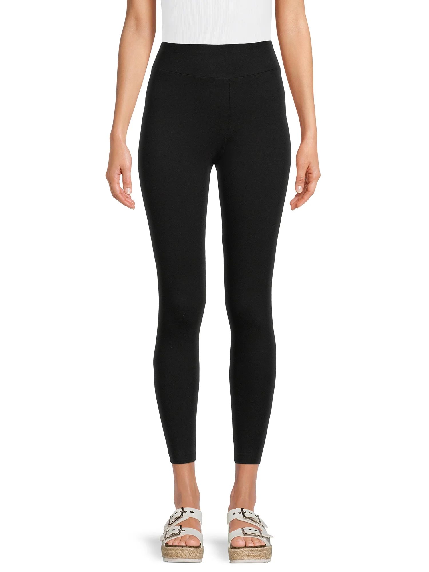 Time And Tru Women's High Rise Ankle Knit Leggings, 27" Inseam, Available in 1-Pack | Walmart (US)