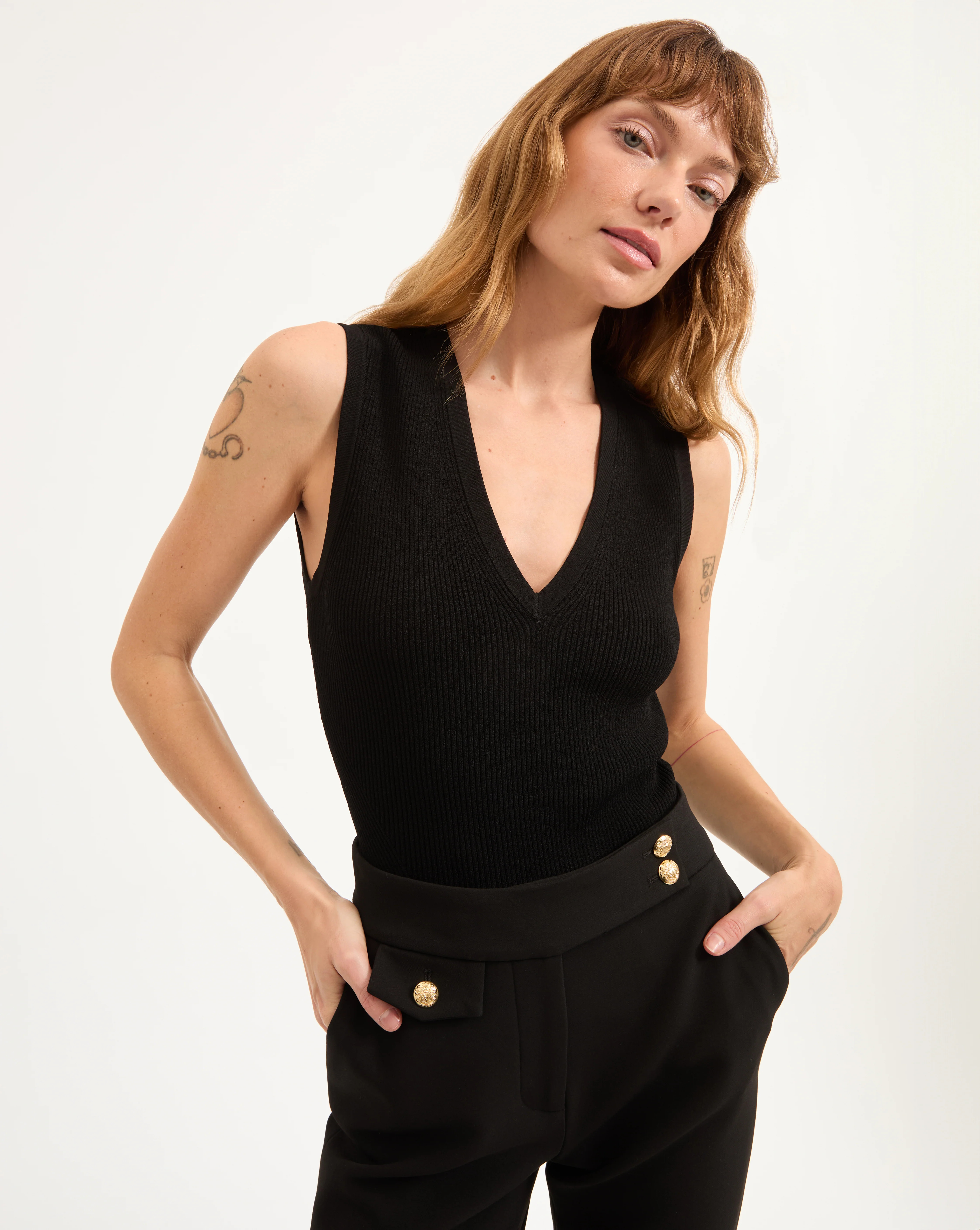 Sid Knit Tank Top in Black | Veronica Beard | Veronica Beard