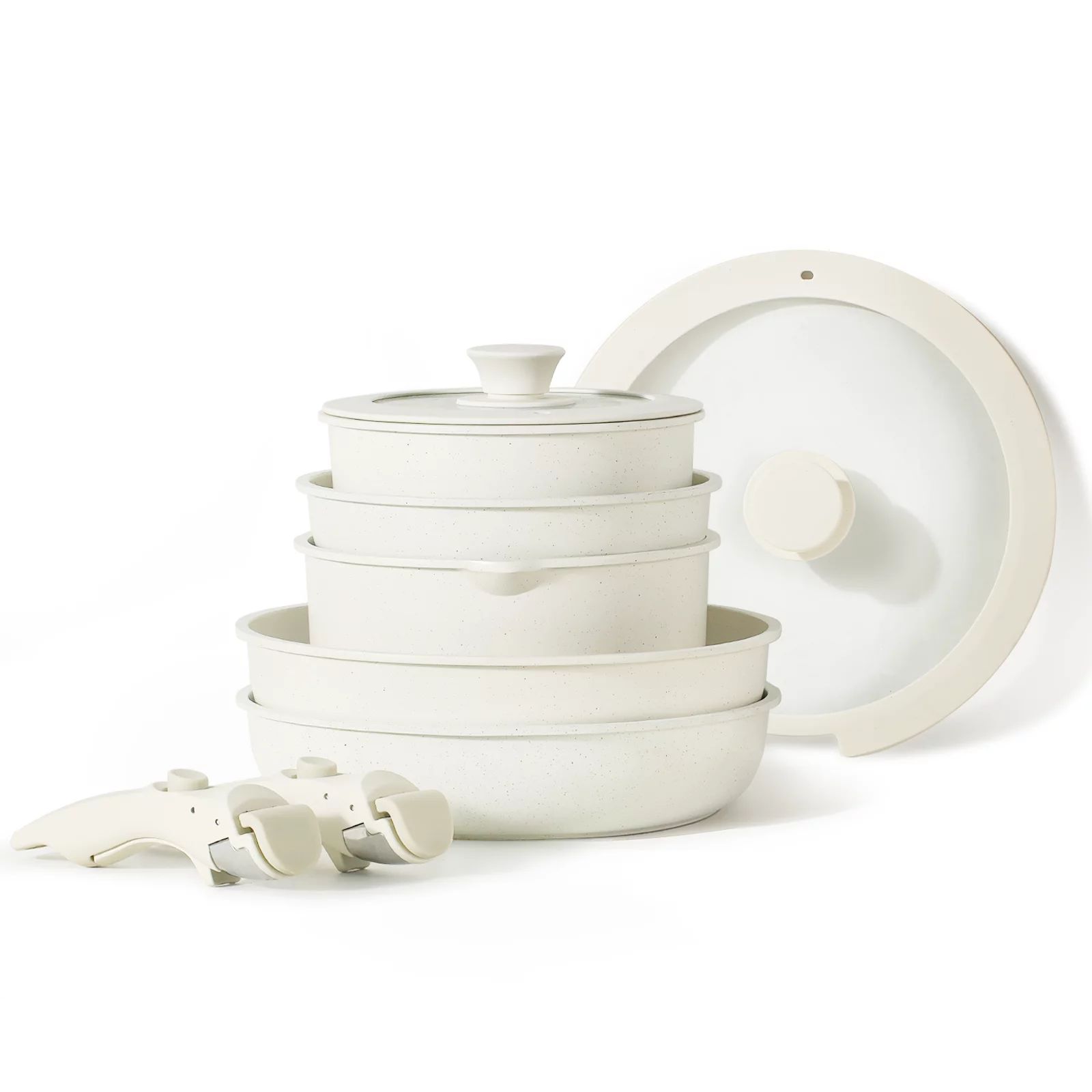 Carote Nonstick Cookware Sets, 9 Pcs Granite Non Stick Pots and Pans Set with Removable Handle | Walmart (US)