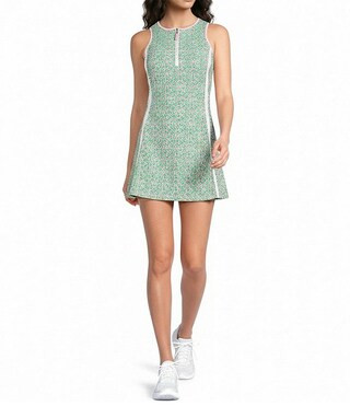 Gardenia Floral Printed Scoop Neck Sleeveless Athletic Mini Dress | Dillard's