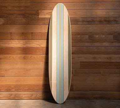 Striped Wooden Surfboard Wall Décor, 66" | Pottery Barn (US)