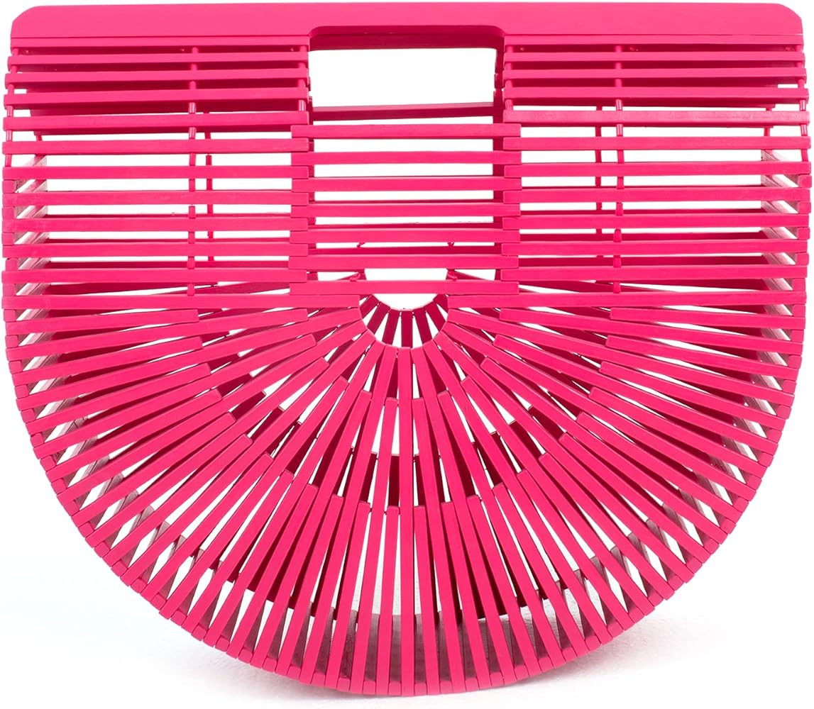 RULER TRUTH Women's Bamboo Handbag by Handmade Straw Bag,Tote Bamboo Purse Natural Basket Bag for Su | Amazon (US)