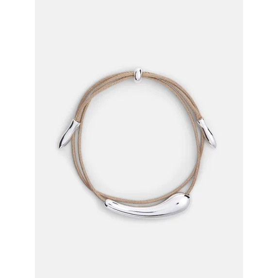 Scoop Women's Tan Cord Bracelet with Silver Tone Sculpted Accents | Walmart (US)