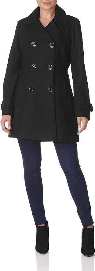 Anne Klein Women's Classic Double Breasted Coat | Amazon (US)