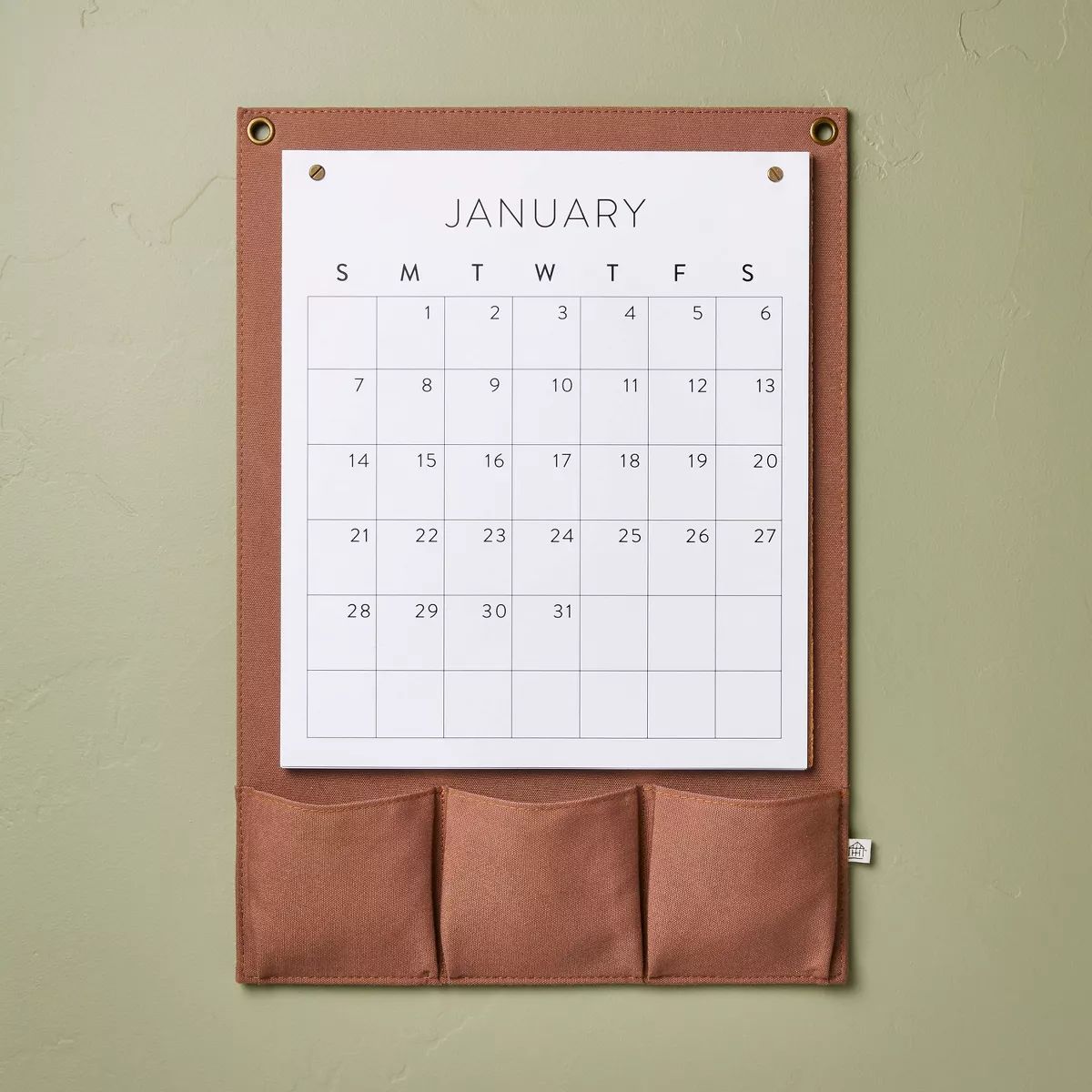 Canvas Pouch 2024-2025 Wall Calendar Brown/White - Hearth & Hand™ with Magnolia | Target