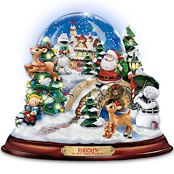 Rudolph The Red-Nosed Reindeer Illuminated And Musical Snowglobe | Bradford Exchange