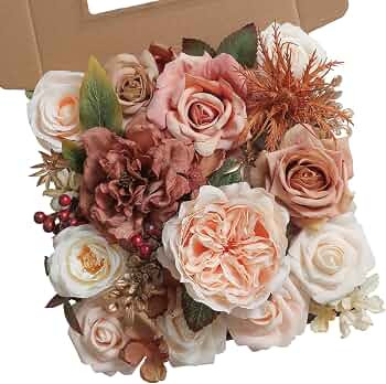 YYHUAWU Artificial Flowers Combo Set Fake Flower Leaf Box with Stems for DIY Wedding Bouquets Cen... | Amazon (US)
