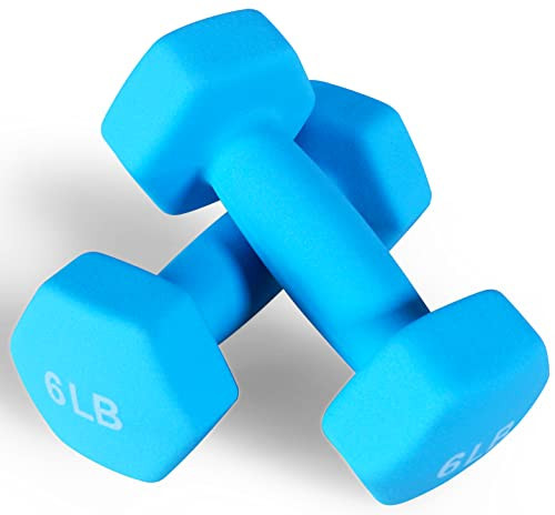 Fitvids Neoprene Dumbbell Hand Weights – Anti-Slip – (6-Pound, Pair) – (6-Pound, Pair) | Amazon (US)