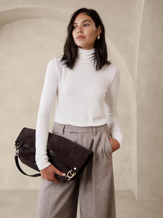 Soft Luxe Turtleneck Shirt | Banana Republic Factory