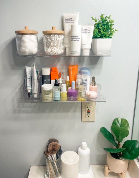 These shelves come in a pack of 4 and are a great width for bathroom storage. 

#LTKhome #LTKbeauty