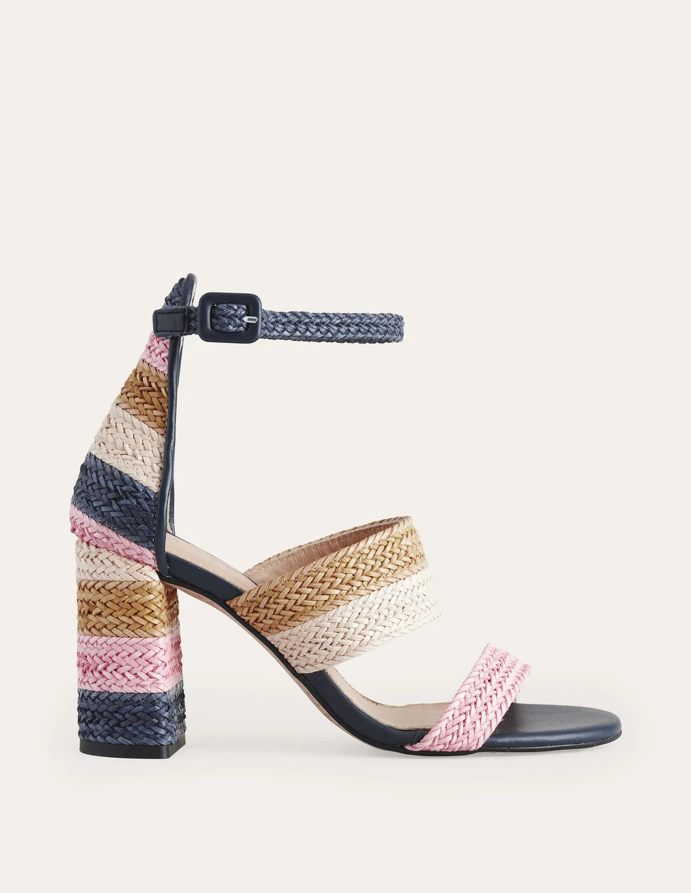 Woven Striped Heeled Sandals | Boden (UK & IE)