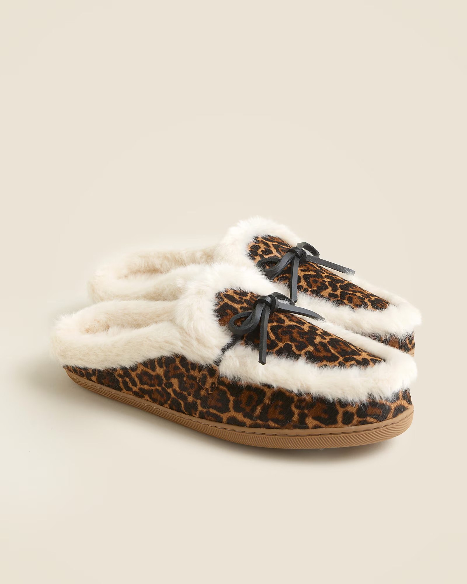 Lodge mules in leopard-print calf hair | J. Crew US