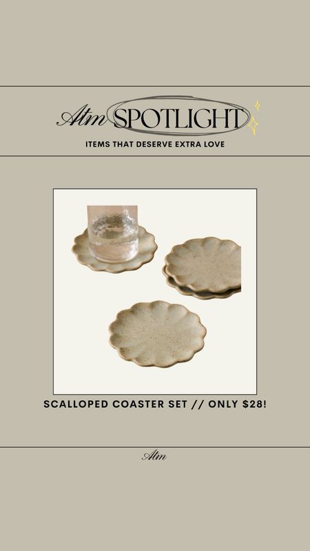 ATM Spotlight - Scalloped Coaster Set // only $28!

coffee table styling coffee table finds, coffee table decor, coasters, stoneware coasters, magnolia home

#LTKhome #LTKfindsunder50