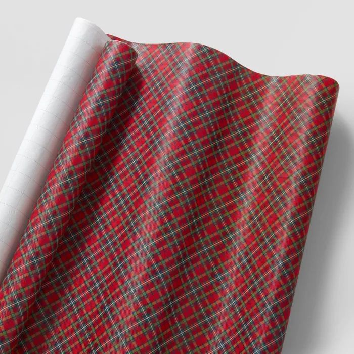 20 sq ft Tartan Plaid Gift Wrap Red - Wondershop™ | Target
