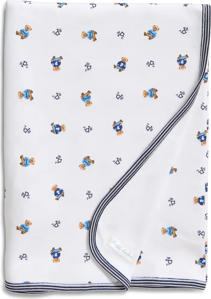Ralph Lauren Reversible Cotton Receiving Blanket | Nordstrom | Nordstrom