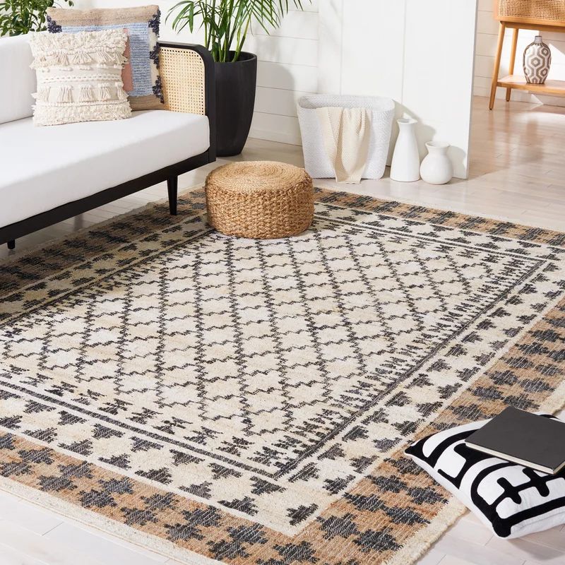 Cadee Southwestern Handmade Flatweave Jute Ivory/Gray Area Rug | Wayfair North America