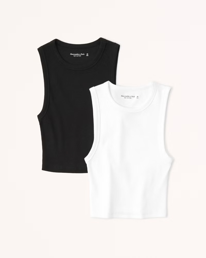 2-Pack Essential Rib Crew Tanks | Abercrombie & Fitch (US)