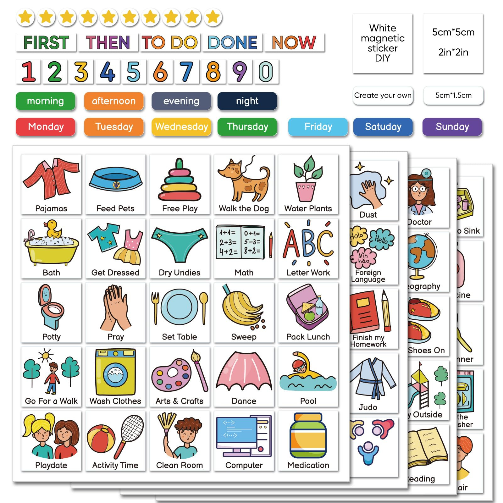 Magnetic Visual Schedule for Kids – Daily Routine & Chore Chart with 100+ Picture Magnets for T... | Amazon (US)
