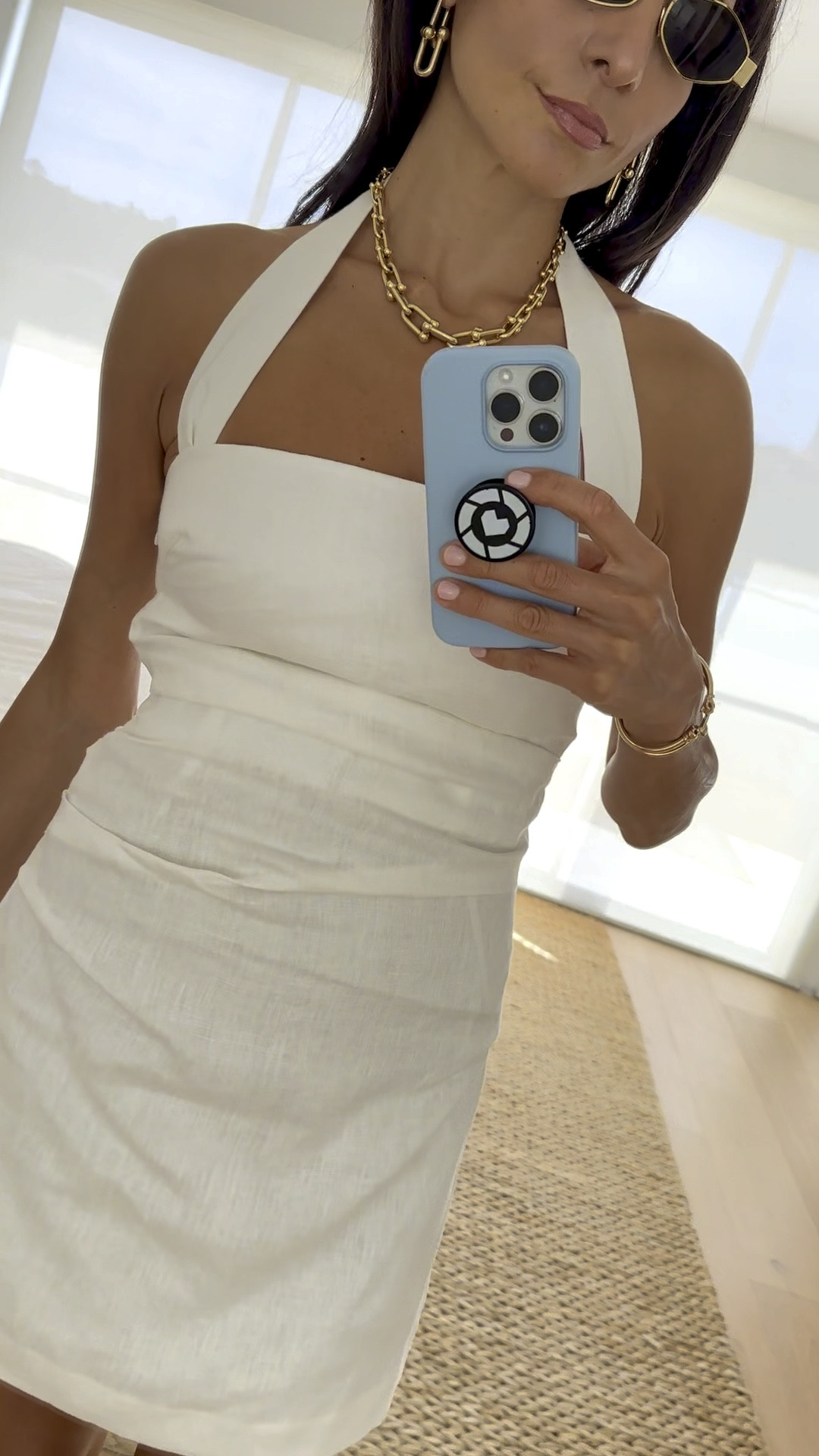 michael kors halter dresses Michael Kors Collection Sable Halter Tuxedo Midi Dress main image 0