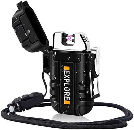 Waterproof Lighter Outdoor Windproof Lighter Dual Arc Lighter Electric Lighters USB Rechargeable-... | Amazon (US)