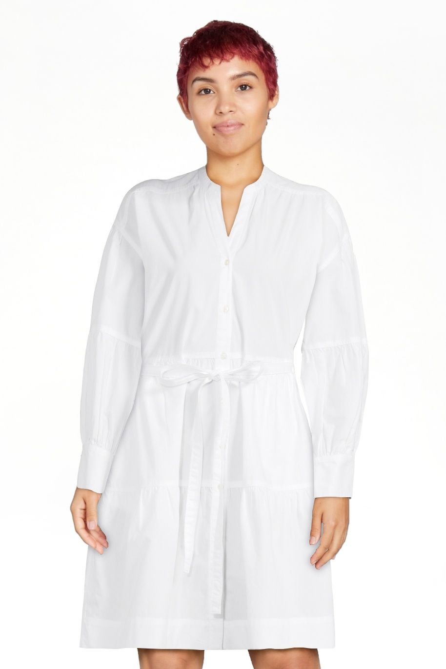 Free Assembly Women's Tiered Mini Shirt Dress with Long Sleeves, Sizes XS-XXL | Walmart (US)