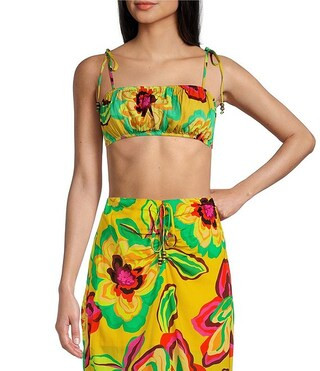 GB Floral Printed Coordinating Crop Top | Dillard's | Dillard's
