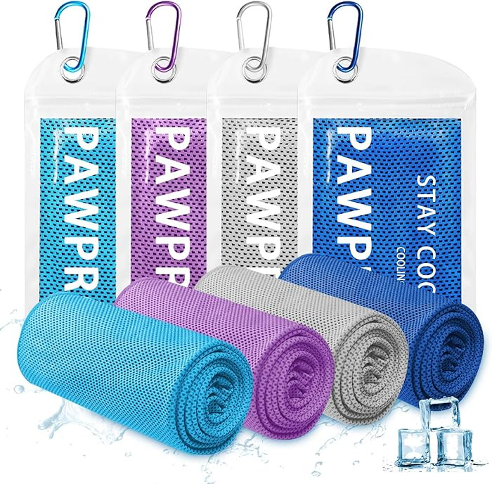 PAWPRO 4 Packs Cooling Towels for Neck and Face(40"x12"), Soft Breathable Cooling Towel with Wate... | Amazon (US)