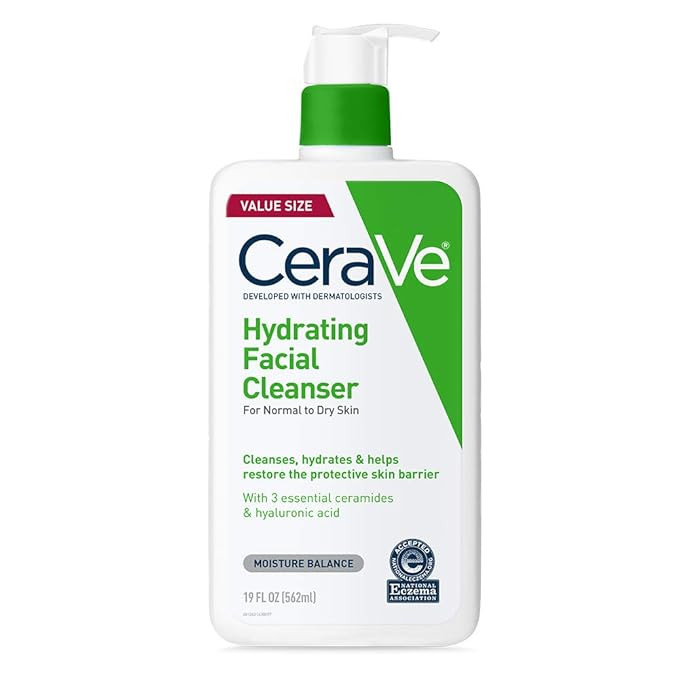 CeraVe Hydrating Facial Cleanser, Moisturizing Face Wash For Dry Skin, Hyaluronic Acid + Ceramide... | Amazon (US)