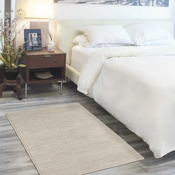 Mullican Sandy Solid Ivory/Beige Easy Care Area Rug | Wayfair North America
