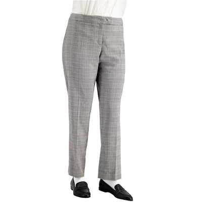 Anne Klein Womens Plaid Casual Trouser Pants, gray, 20W | Target