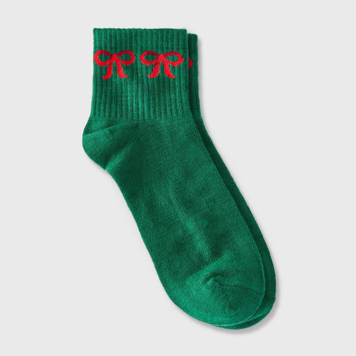 Women's Bows Christmas Ankle Socks - Green/Red 4-10 | Target