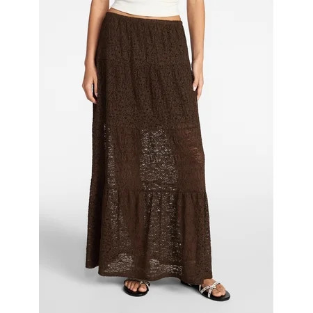 No Boundaries Lace Tiered Maxi Skirt Women s XXS-XXL | Walmart (US)