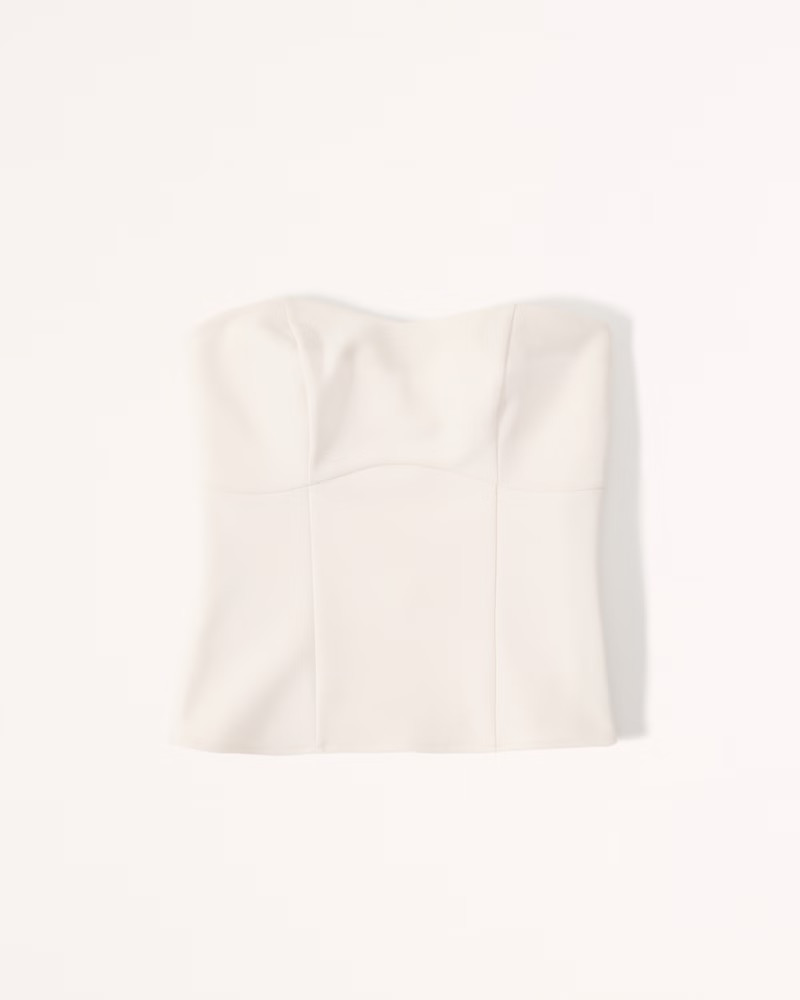 Strapless Crepe Set Top | Abercrombie & Fitch (US)