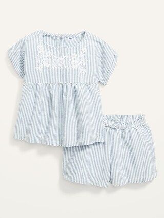 Railroad-Stripe Top and Bloomers Set for Baby | Old Navy (US)