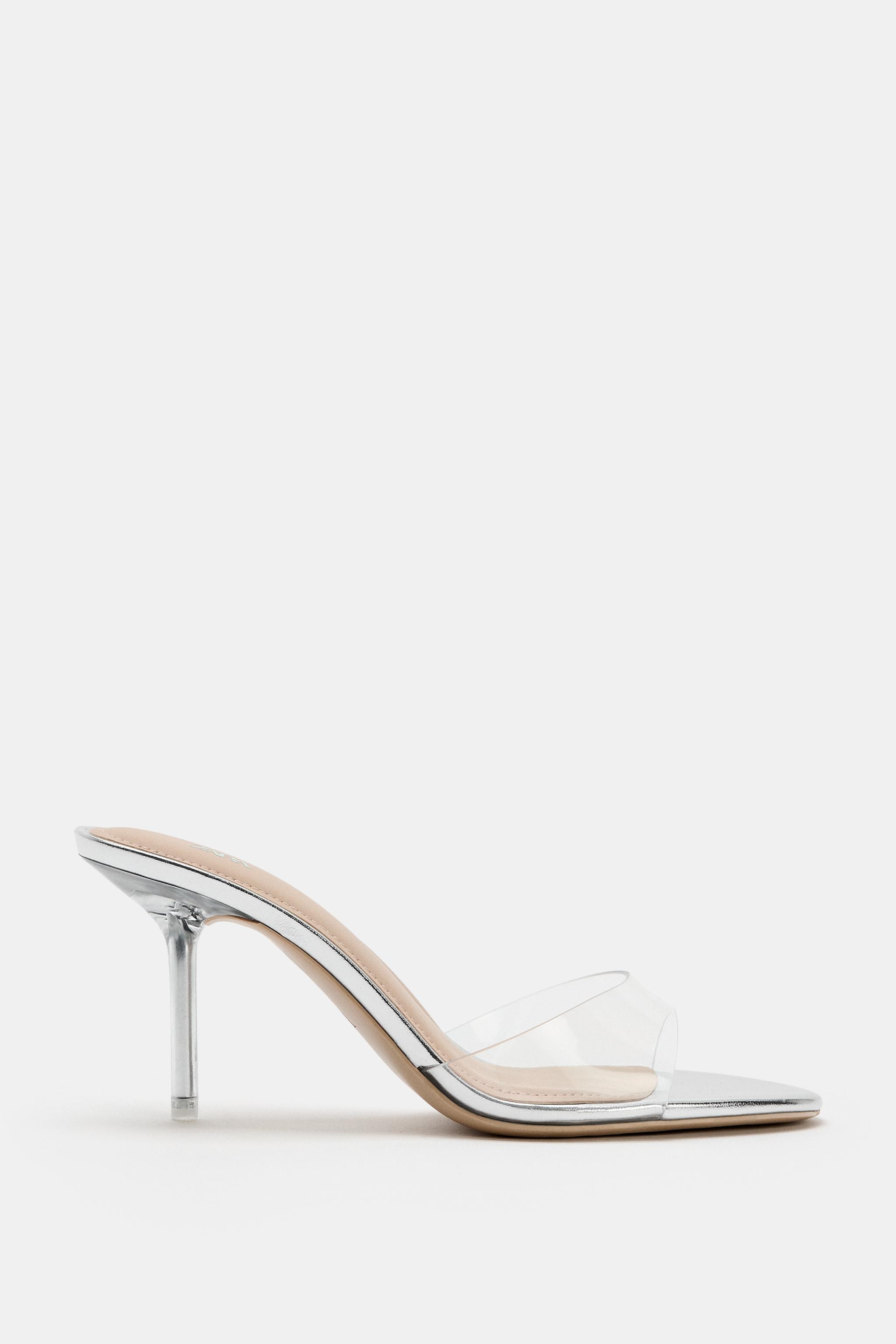 LAMINATED VINYL HEELED SANDALS | Zara US