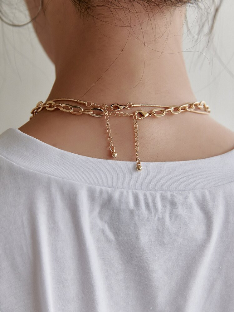 DAZY Square Pendant Layered Necklace | SHEIN