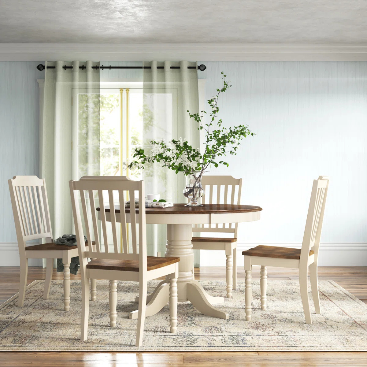 Alyssha 4-Person Round Solid Wood Dining Set | Wayfair North America
