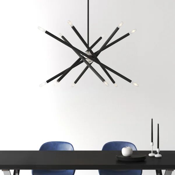 Cortes 12 - Light Sputnik Modern Linear Chandelier | Wayfair North America