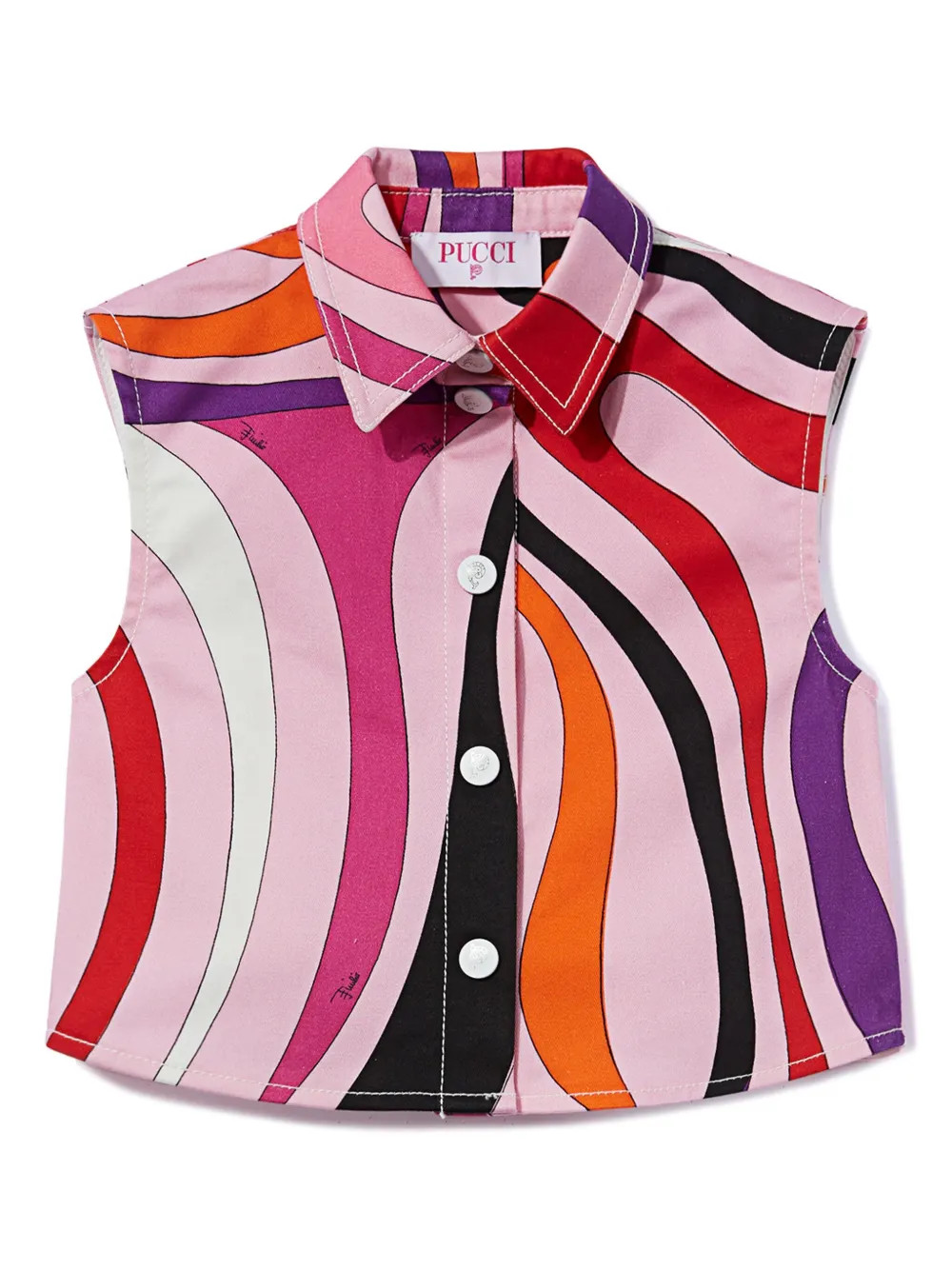 PUCCI Junior Marmo-print Sleeveless Shirt | Pink | FARFETCH AU | Farfetch Global