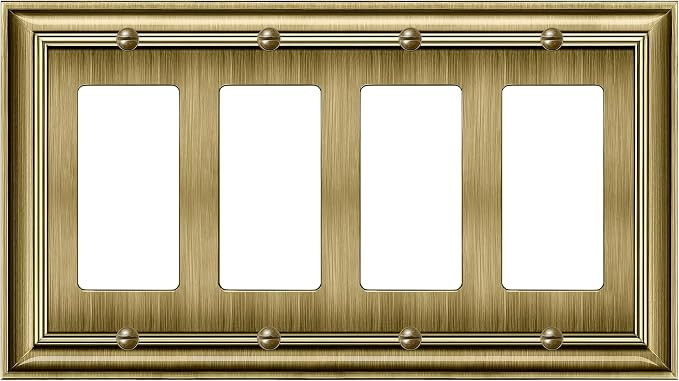 BESTTEN 4-Gang Heavy Duty Mid-Size Metal Decorator Wall Plate, Corrosion Resistant Midsized Light... | Amazon (CA)