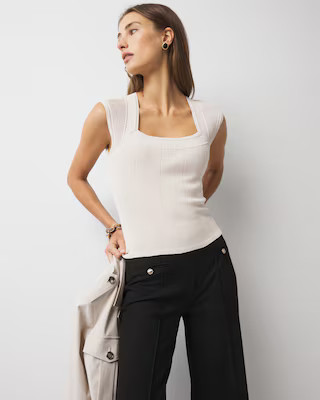 WHBMFORME™ Sculpt Stretch Cap Sleeve Sweater | White House Black Market