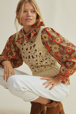Stella Pardo Crochet Sweater Vest | Anthropologie (US)