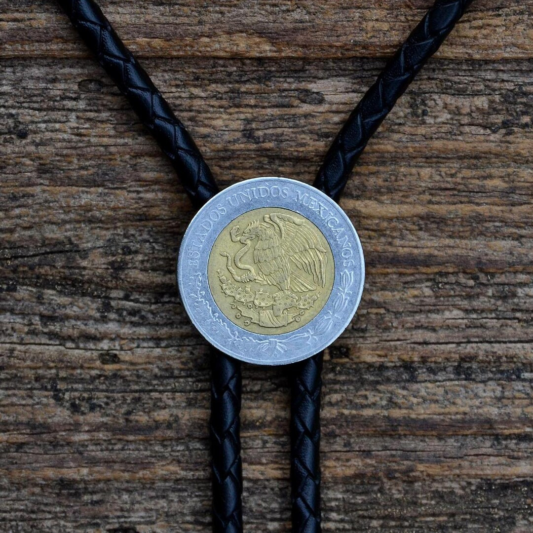 Genuine Mexican Peso Coin Bolo Tie - Customizable Cord Color, Tips and Length - Unique Handmade G... | Etsy (US)