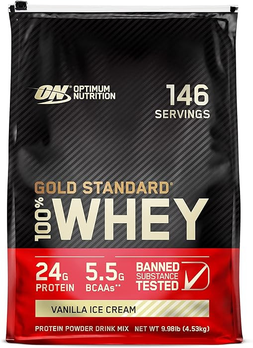 Optimum Nutrition Gold Standard 100% Whey Protein Powder, Vanilla Ice Cream, 10 Pound (Packaging ... | Amazon (US)
