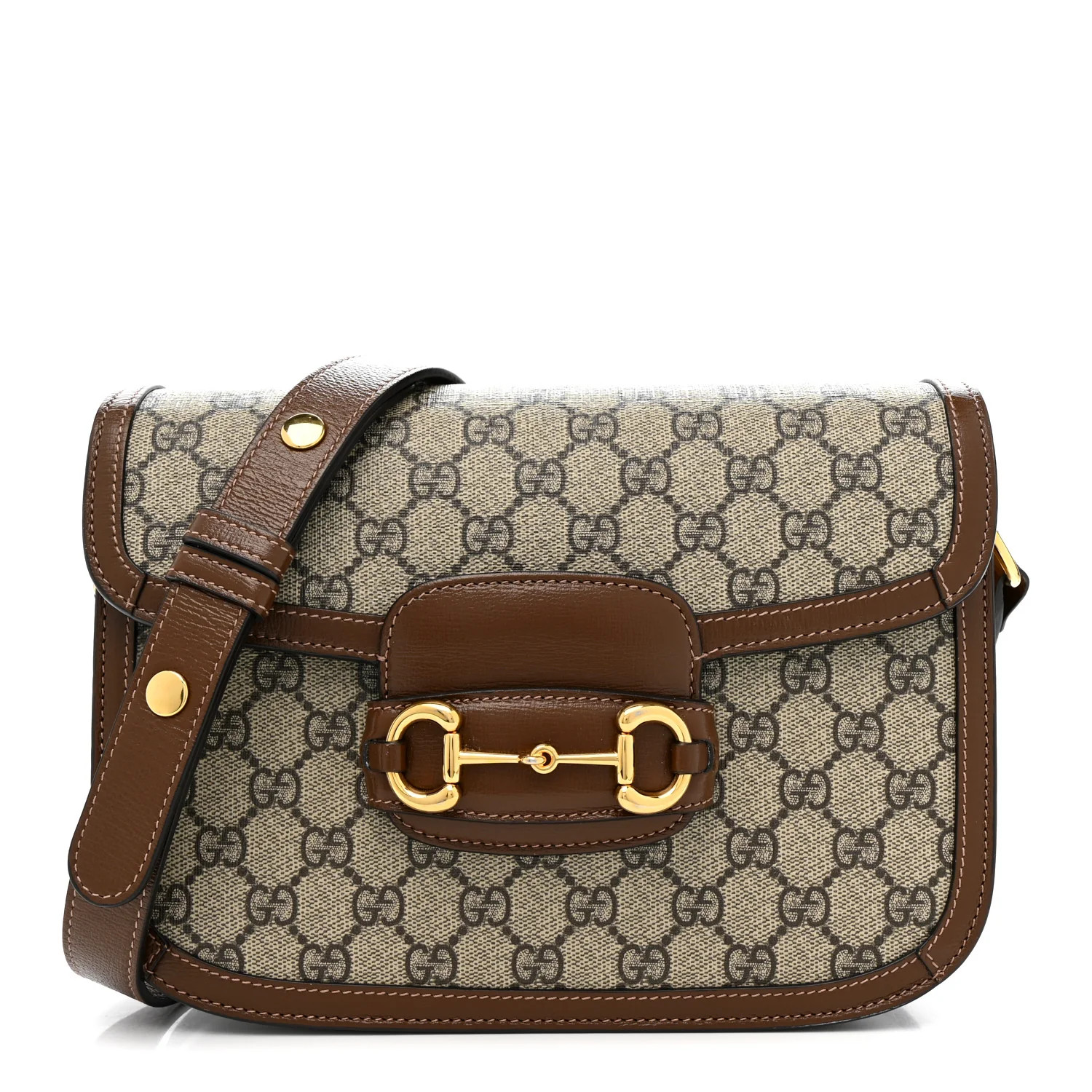 GG Supreme Monogram Horsebit 1955 Shoulder Bag Beige Brown Sugar | FASHIONPHILE (US)