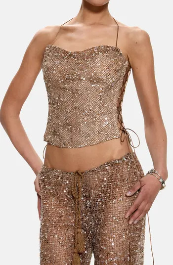 Deva Sequin Knit Corset Top | Nordstrom